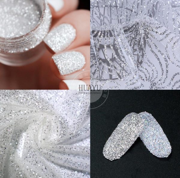 Superglansig Silver glitter och diamant diamond glitter för nailart Silver glitter Pulver Frost silver Diamant glitter effekten som light elegance diamond glitter display 2