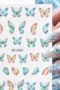 Turkos unika fjärilar nagelklistermärken. Nail stickers light green blue butterflies nageldekorationer nail decoration JO-2326