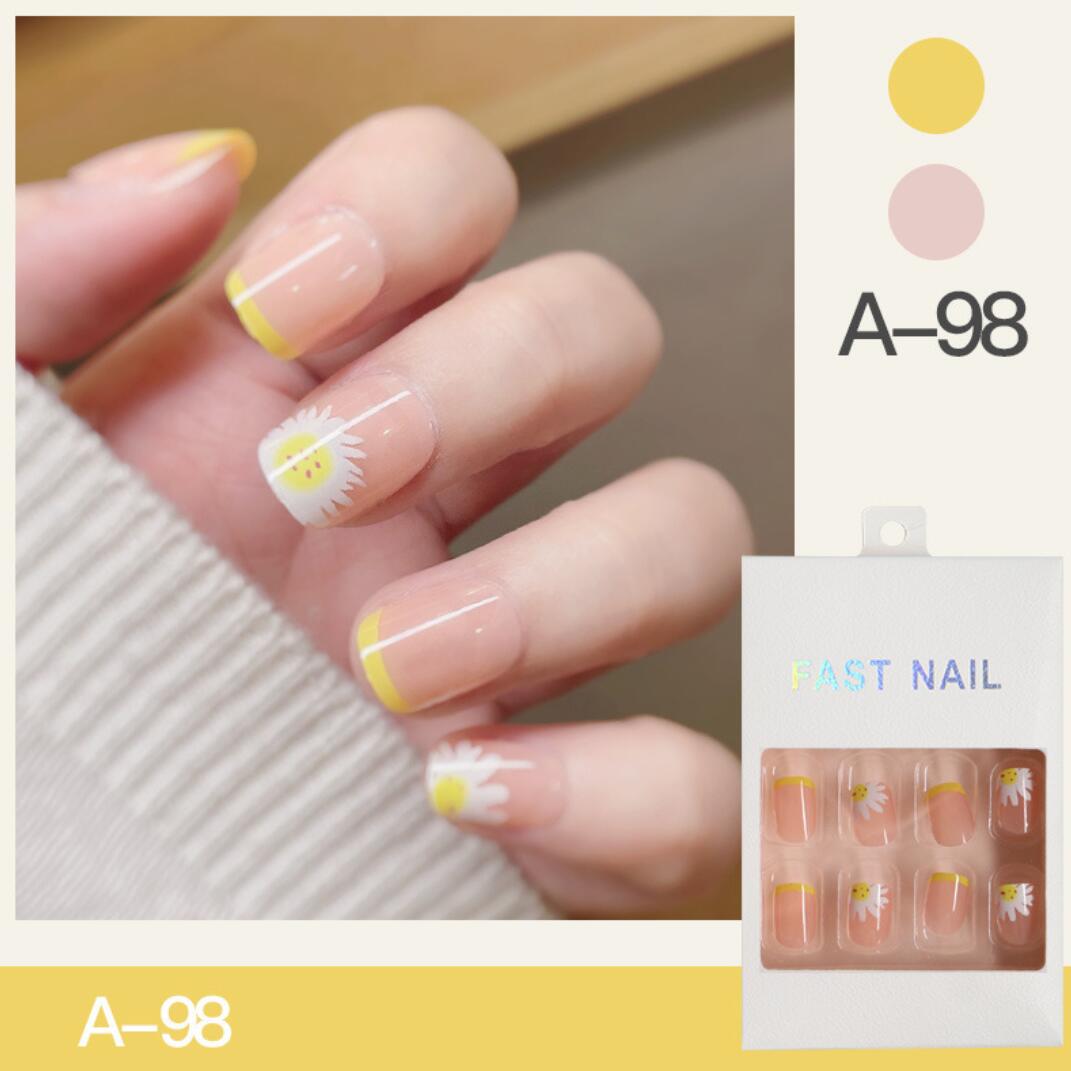 Korta lösnaglar Våriga Naturliga form Fake nails Press on nails