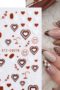 Vinröd hjärta och smiles nagelklistermärken. Nail stickers dark red heart nageldekorationer nail decoration STZ-078