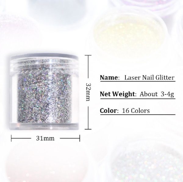 glitter Nagelglitter för nail art och andra konst project. nail glitter Stor volym 10 ml Storlek på produkten