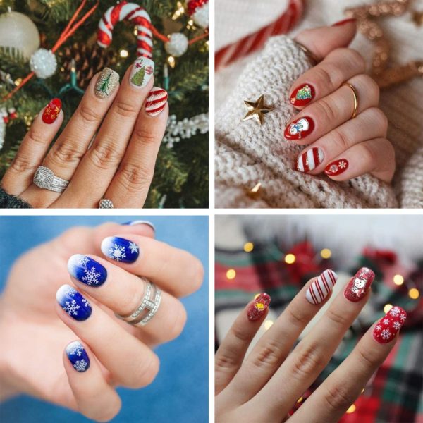 nagelklistermärken Juldekorationer Chritmas decoration Självhäftande Nageldekorationer nailart stickers och nageldekoration stickers på modellen 3