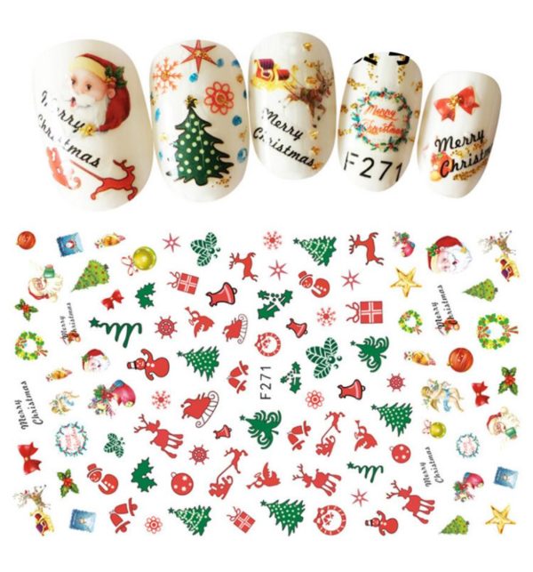 nagelklistermärken Juldekorationer Självhäftande Nageldekorationer nailart Chritmas decoration stickers och nageldekoration stickers F271