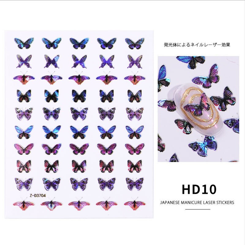 Nagelklistermärke fjäril Nail stickers Butterfly Nageldekoration stickers HD10