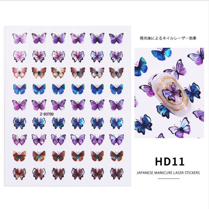 Nagelklistermärke fjäril Nail stickers Butterfly Nageldekoration stickers HD11