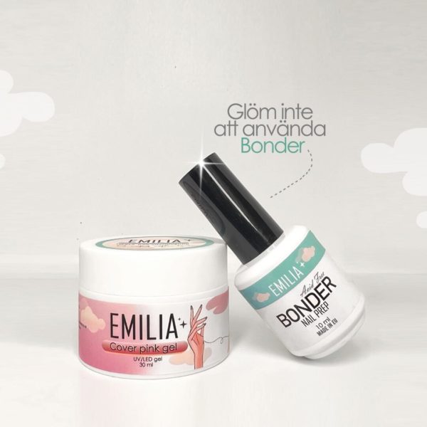 Emilia Cover pink gel. Använd Emilia natural gel tillsammans med Nail bonder