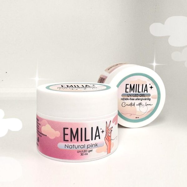 Emilia Natural gel för förstärkning av tunna, spröda eller spruckna naglar. Display på produkten