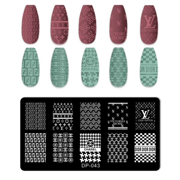 Stämpelplatta Nagel Louis Vuitton i olika stilar Nailart Nail stamping plates DP-043
