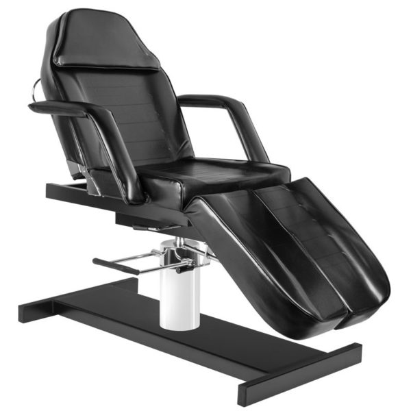 Behandlingsstol & fotvård Klinik Hydraulisk kosmetisk stol. Modell 210C pedi i svart Justerbara ben. Detaljer och närbild 3 på stolen