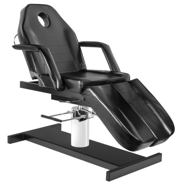Behandlingsstol & fotvård Klinik Hydraulisk kosmetisk stol. Modell 210C pedi i svart. Detaljer och närbild 1 på stolen
