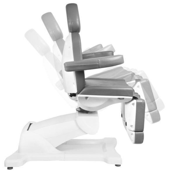 Elektrisk behandlingsstol, fotvård stol. Modell Azzurro 869AS roterande pedi med 5 motorer i grå. Detaljer bild 4