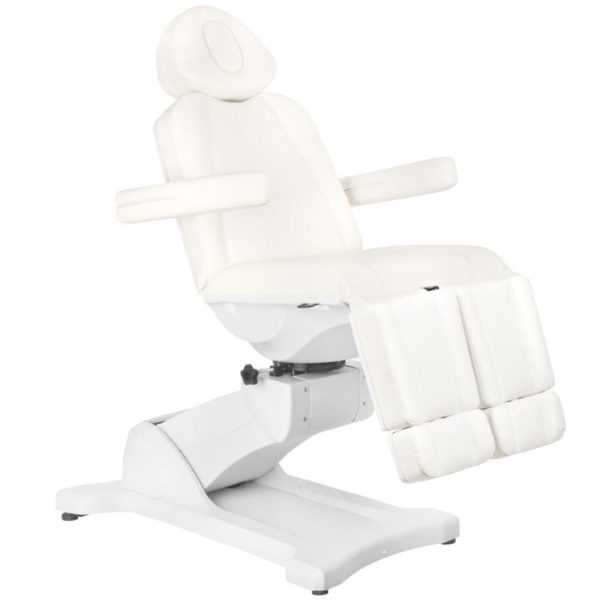Elektrisk behandlingsstol, fotvård stol. Modell Azzurro 869AS roterande pedi med 5 motorer i vit