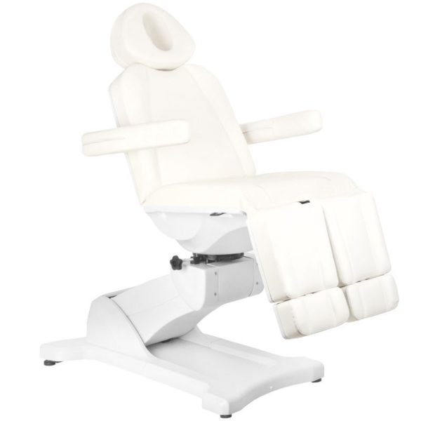 Elektrisk behandlingsstol, fotvård stol. Modell Azzurro 869AS roterande pedi med 5 motorer i vit Detaljer bild 1