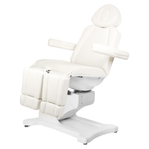 Elektrisk behandlingsstol, fotvård stol. Modell Azzurro 869AS roterande pedi med 5 motorer i vit Detaljer bild 5