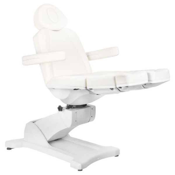 Elektrisk behandlingsstol, fotvård stol. Modell Azzurro 869AS roterande pedi med 5 motorer i vit Stolen står upp
