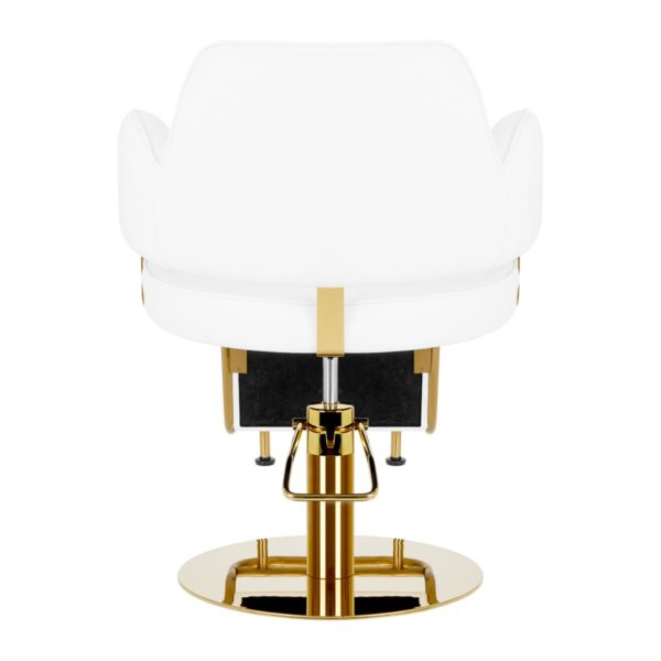 Gabbiano frisörstol Linz NQ guld vit Närbild på baksidan