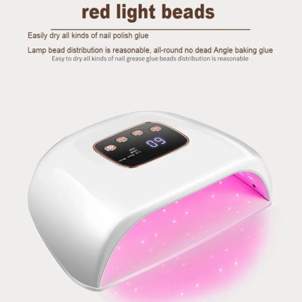 Emilia Pro Plus UV LED Nagelampa 180w Toppkvalitet Dubbla utrymmen Ny design för gelenaglar, polygel, gellack. Rosa ljuspärlor lätt härda alla typer av gel