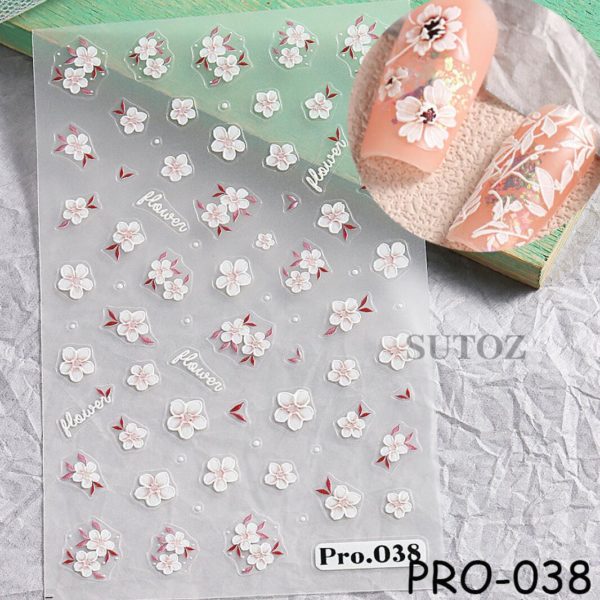 Nagelklistermärken Vårfin Våriga japanska körsbärsblommor Blandad för våriganaglar Pro-038