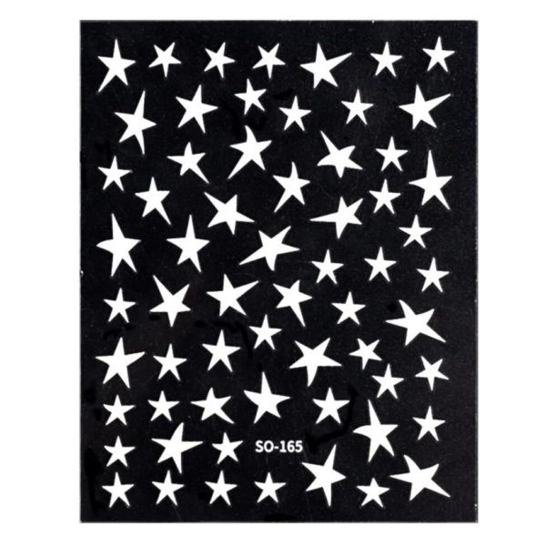 Nagelklistermärken Vita stjärnor i olika form Blandad SO-165