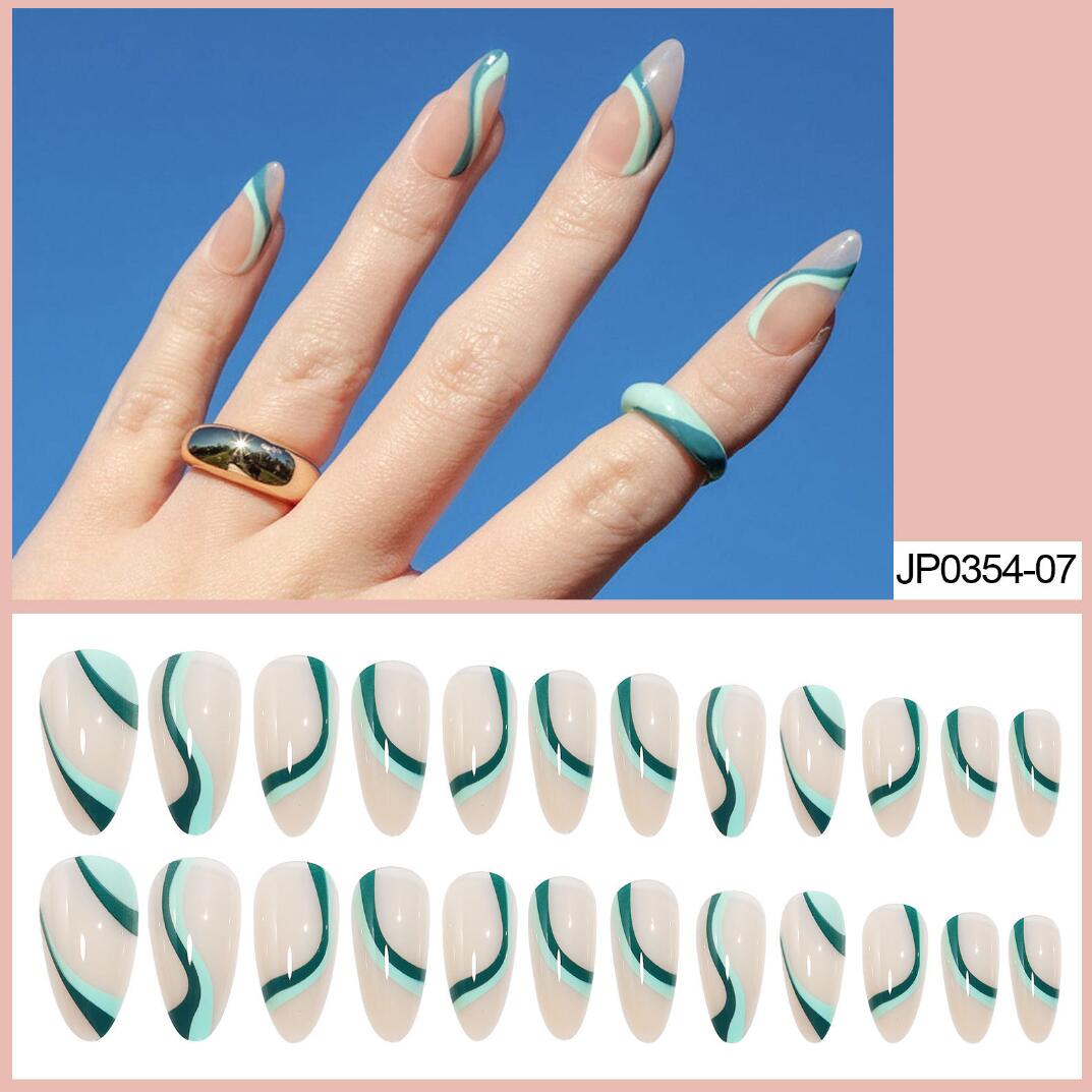 Gröna💚unik design Almond Lösnaglar Press on Nails