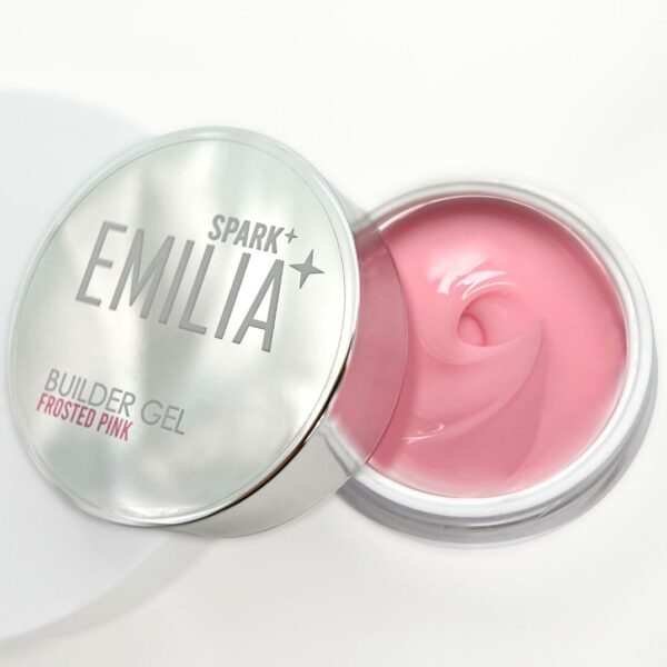 Frosted pink gel EMILIA SPARK BUILDER GEL Produkt för hållbar och perfekta ljus krämiga rosa gelenaglar