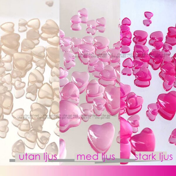 Hjärta färgbyte för Nagelsmycken i genomskinlig rosa Nailart