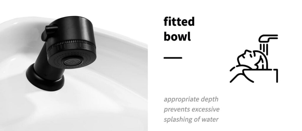 monterad skål Lämpligt djup förhindrar överdrivet vattenstänk